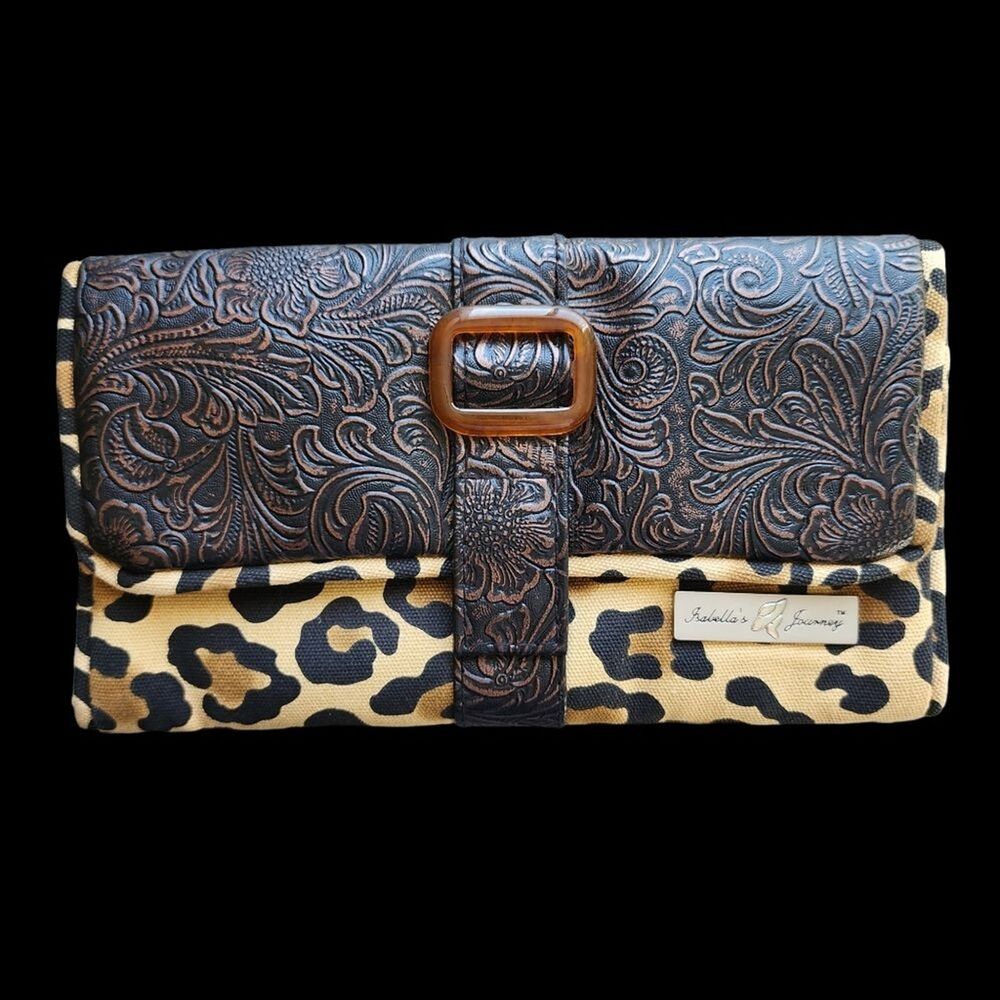 Isabella's Journey Leopard Jewelry Carrier Western Glam NWT Artsy Ecclectic Wmns